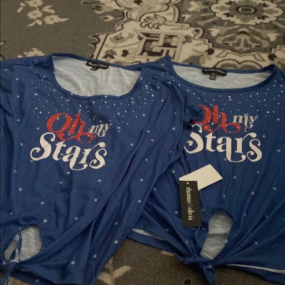 Blue 'Oh My Stars' Tops - Picture 1 of 6